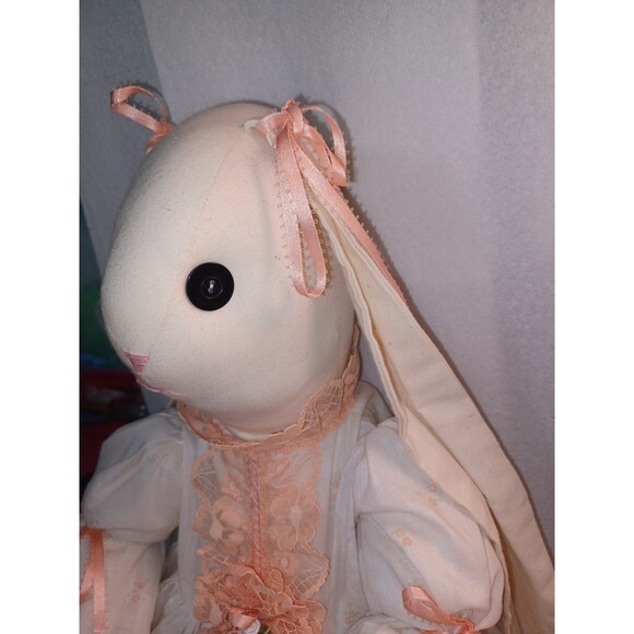 24' HandMade Beautiful Cloth Bunny Rabbit in lace dress pantaloons & shoes ! - Picture 4 of 13